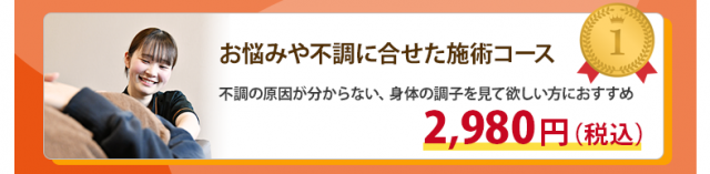 お悩みに合わせた施術コース 2,980円